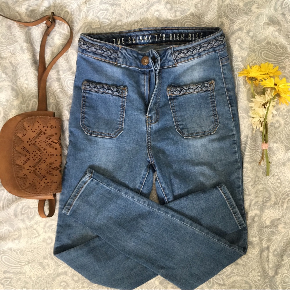 High rise skinny jeans